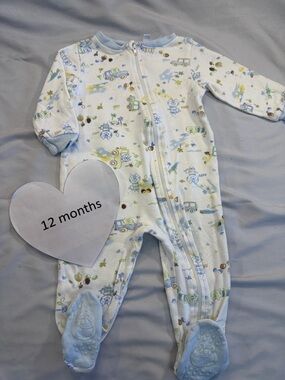 Gagou Tagou - Cozy White and Blue Kids Pajamas - Onesie sleeper